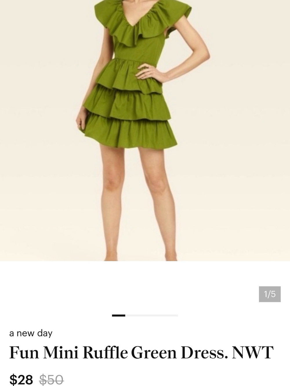 a new day Olive Ruffle Tiered Mini Dress